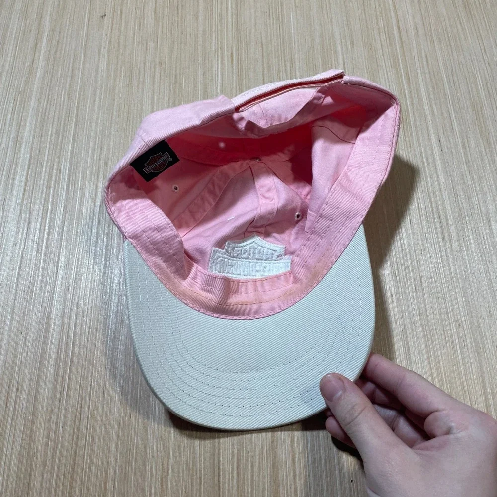 Harley Davidson Baseball Cap Women Pink Embroidered Logo Adjustable Strapback